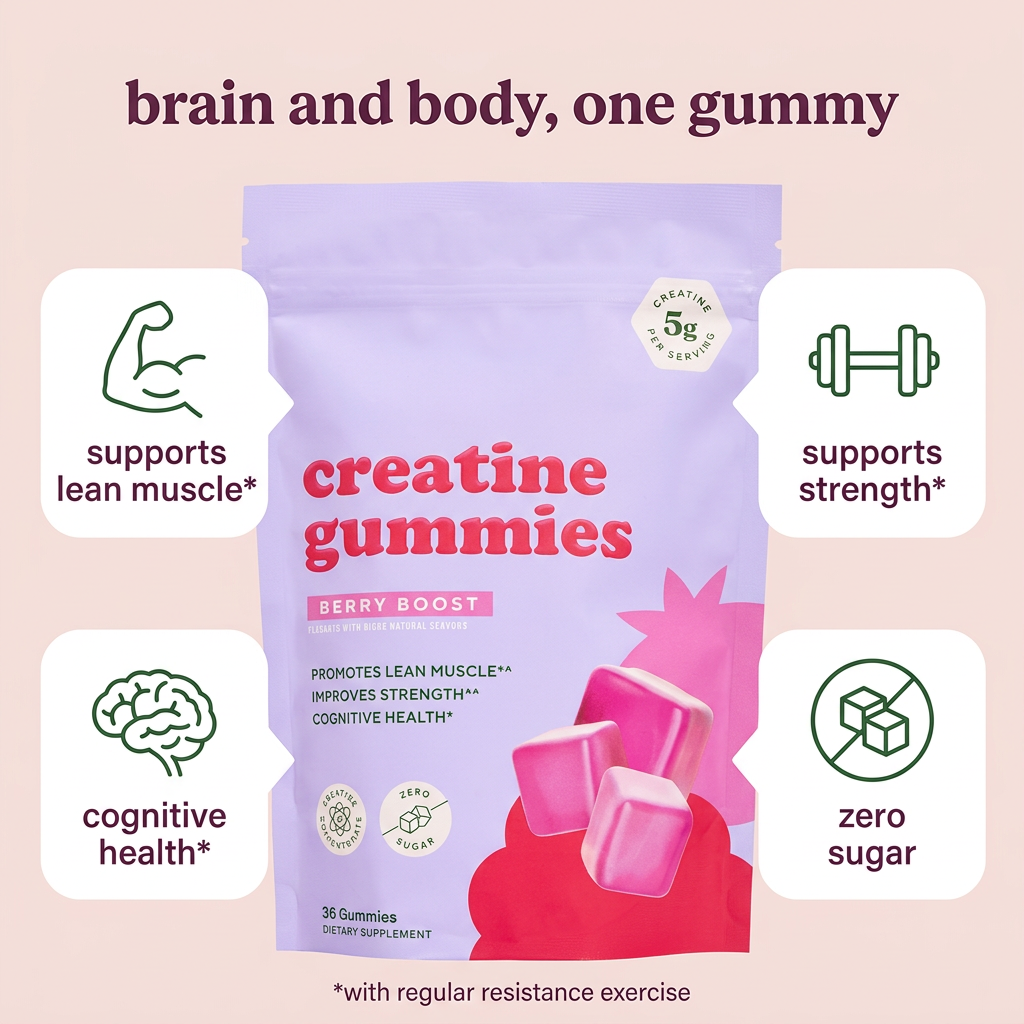 Benefits: lean muscle, strength, cognitive health, zero sugar