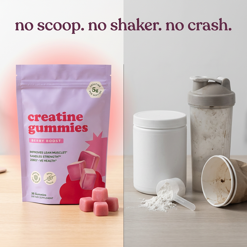Gummies versus creatine powder and coffee