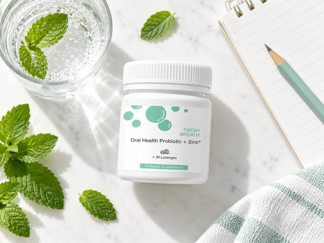 Nutrivive jar among mint leaves, water and a notebook